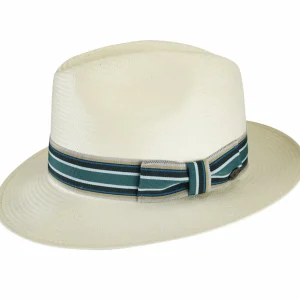Bailey Hats Made In Usa | Creel Natural/Black Taupe Stripe