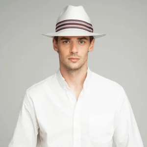 Bailey Hats Snap Brim | Creel Natural/Black Taupe Stripe